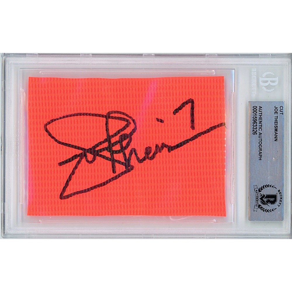 Joe Theismann Signed Football Pylon Washington Commanders Beckett Authentic Slab